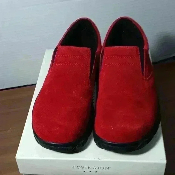 Covington‎ Safari Red Suede Slip On Comfort Clogs. Size 6½M - Picture 1 of 6